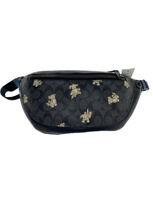 Coach waist bag leather Black full pattern F2257-CC123 Used Coach waist bag leather Black full pattern F2257-CC123 Used