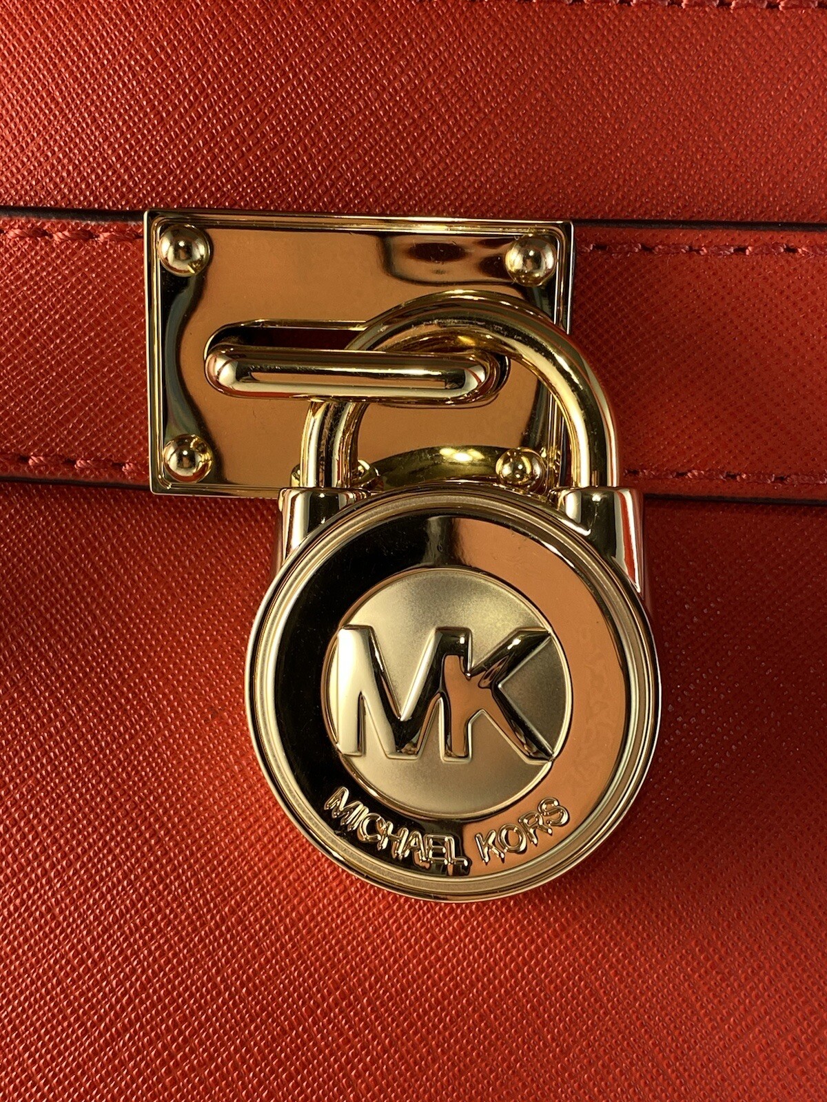 🌹MICHAEL KORS HAMILTON SAFFIANO LEATHER TOTE BAG ~ MANDARIN & GOLD ~ LARGE image 3