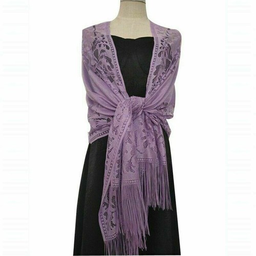 Wedding Wrap Soft Lace Wraps Cover Pashmina Tulle Ups Shawl Wrap Evening Scarf - Picture 24 of 24
