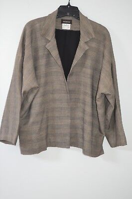 Eskandar Gray Plaid 65% Linen/15% Silk/20% Wool/2% Lycra Lined Jacket