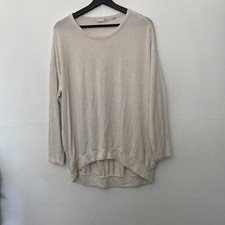 Aritzia Wilfred Free White Light Weight Oversized Crew Neck Sweater Size Small