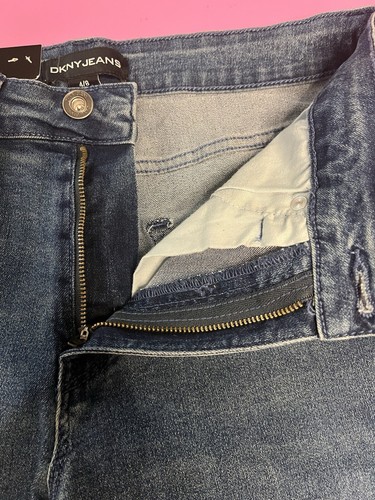 DKNY Jean Shorts - Women’s Size 8 - Bermuda Dark Wash Cuffed Stretch New W.T. - Picture 18 of 22