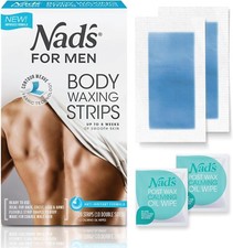 Ready to Use Body Wax Strips Wax Strips Men, Mens Hair Removal Includes 20 Count