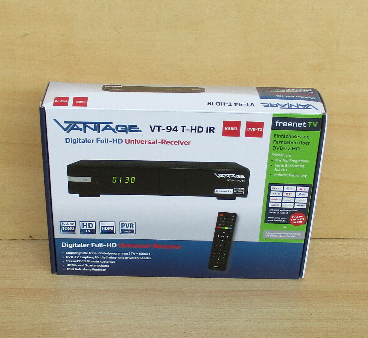 Vantage VT-94 T-HD IR Digitaler Univer Receiver Full-HD DVB-T DVB-T2 R8294