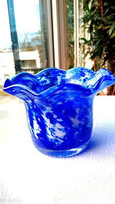 schwere Glas Vase - KROSNO - dekoratives Design - 14 x 10 cm - 0,6 kg