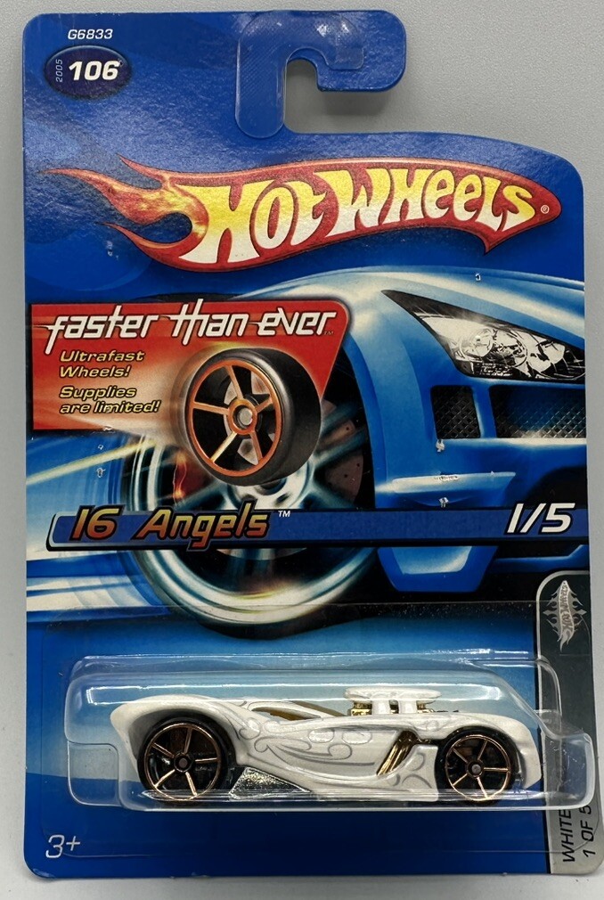Hot Wheels White Heat 16 Angels 1 of 5 Ultra Fast Die-Cast Car Mattel #106