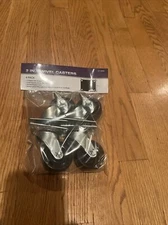4 pack 2" Swivel Caster Hard Rubber Wheels 2 with Brakes 90 lb. Capacity Each