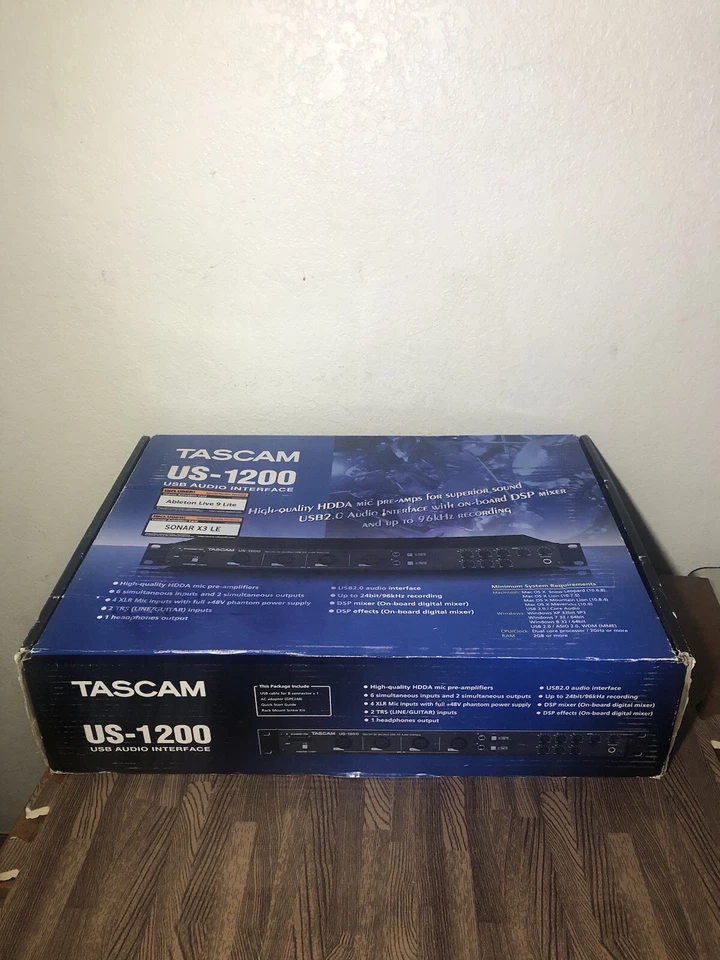 NEW Tascam US-1200 Analog Recording Interface with Power/USB Cord/Box - Image 2 of 4