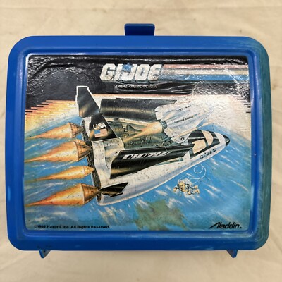 Vintage 1989 Hasbro GI Joe Blue Plastic Lunchbox With Thermos