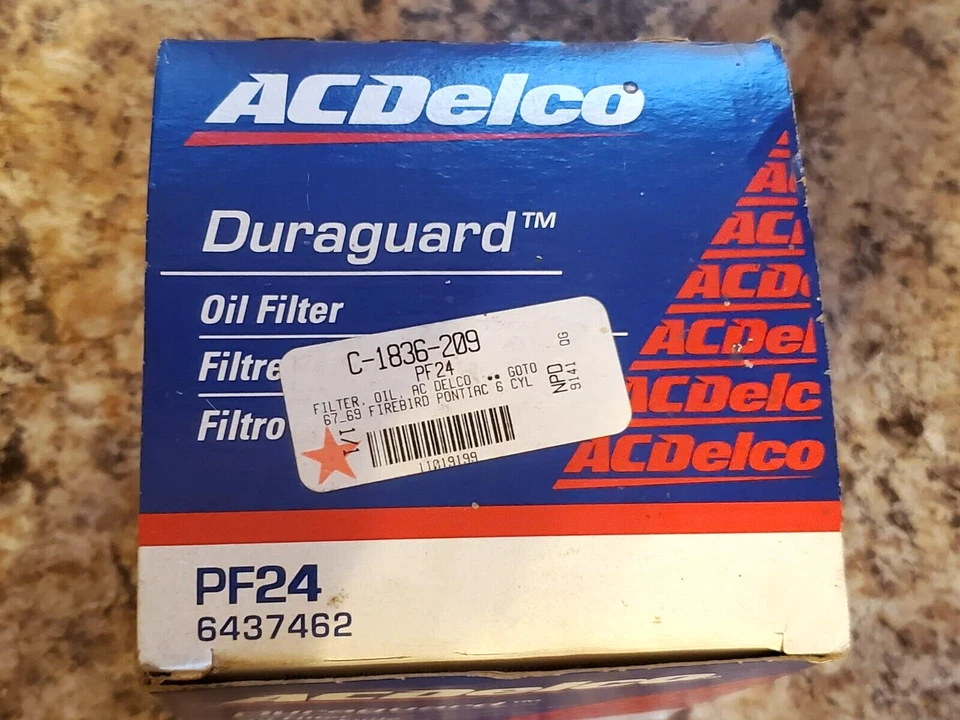 Filtro de aceite Duraguard AC Delco PF24 1967-1969 Pontiac 6437462 OEM NOS Foto 2 de 4