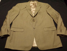 Stafford Mens 46L Blazer 2 Button Houndstooth Multicolor Plaid Wool Long Sleeve