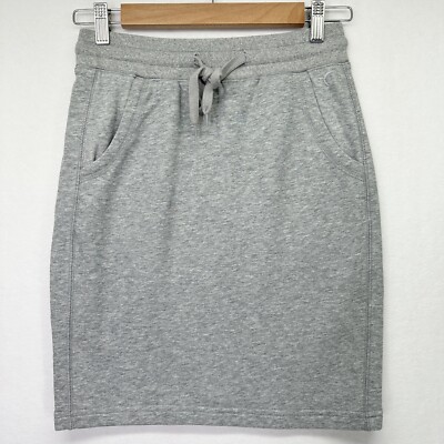 Zyia Active Take Me Everywhere Skirt Grey Terry Knit Stretch Pull On XS