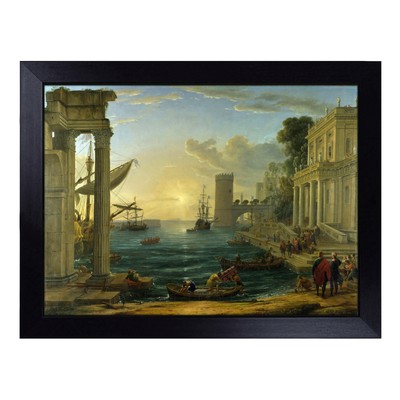 Claude Lorrain Die Einschiffung der Königin von Saba Schoß Tablett gepolsterter Sitzsack