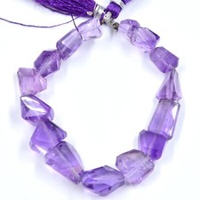 Amethyst cut Nugget Faceted Tumble Loose Beads 8"inch 1 Strand AG
