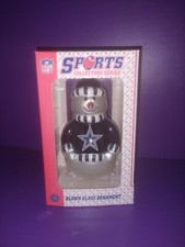 NFL Sports Collectors Series Blown Glass Ornament Dallas Cowboys Santa 5"