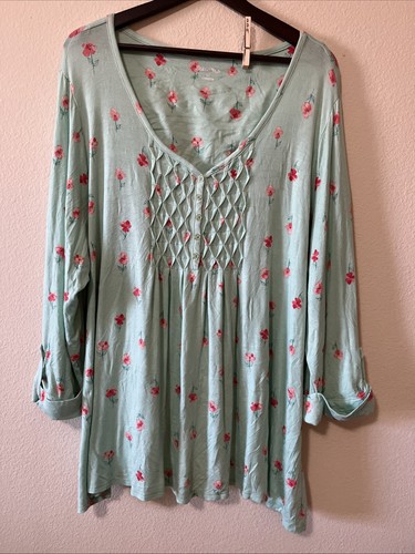 Quaker Factory Blue Long Sleeve Blouse Size Medium For Sale In Shelby - Foto 10