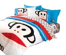 TWIN - Paul Frank Julius  Friends Monkeys on White DECO PILLOW  COMFORTER SET