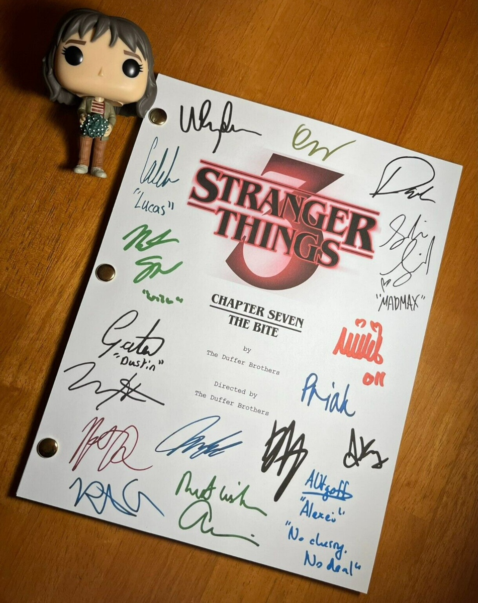 Stranger Things 3 Script Cast-Signed- The Bite- Autograph Reprints
