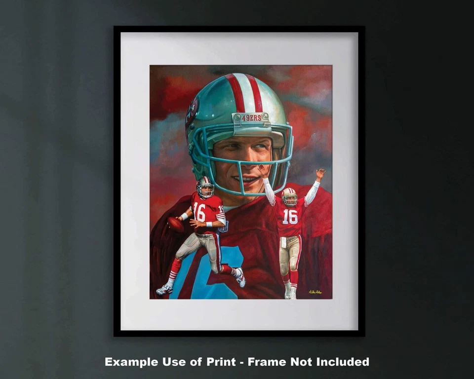 Impresión artística de fútbol americano Joe Montana QB Quarterback San Francisco 49ers NFL 1AM3 Foto 4 de 4