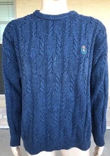 Vintage Chaps Ralph Lauren Cable Knit Sweater USA Made Size Large RL Crest