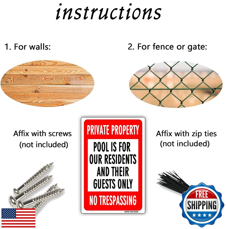 Letrero de aluminio GIMIPATS, por favor no orinar en la piscina, resistencia a la decoloración de 12 pulgadas x 8 pulgadas Foto 4 de 4