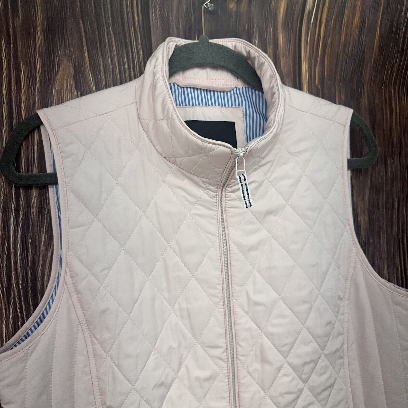 Talbots Womens Light Pink Vest Quilted Zip Front … - image 2