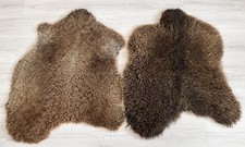 Set Of 2, 100 Natural Sheepskin Rug, Natural Color,Sheepskin Pelt,brown,camel.