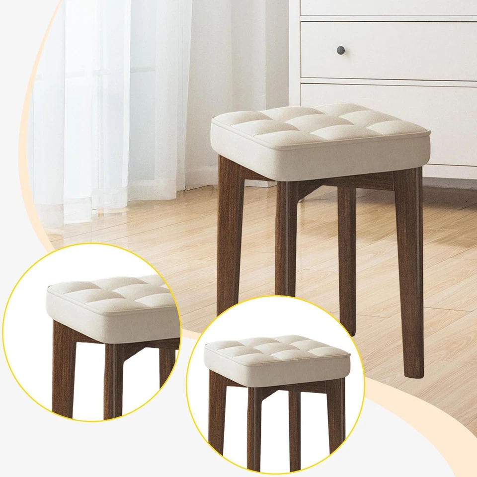 Wood Bar Stool Furniture Fashion Multifunctional Stackable Decorative with - Image 2 of 4