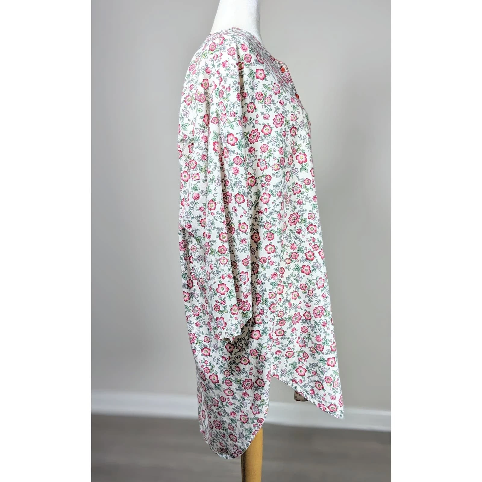 UNDERCOVER Camicia da notte vintage Victoria's Secret floreale rosa e bianco cotone vestito