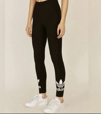 Adidas Originals Women s Size XS Black Trefoil Leggings Stretch Pants I6