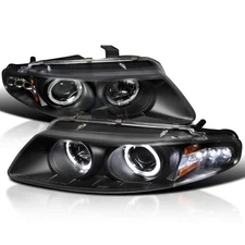 Black Fits 1997-2000 Dodge Avenger Led Halo Projector Headlights Lamps L+R 97-00