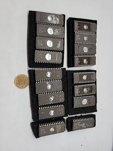 27256 LOT OF EPROMs (17pcs TOTAL) 28 PIN DIP USED PROGRAMMED 27C256 MIXED SPEEDs