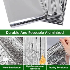 6 Pack Emergency Mylar Thermal Blanket, 84” x 52” Space Blankets, Emergency T...