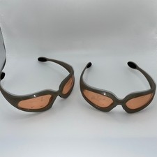 Lot 2 NERF N-Strike Dart Tag Gray Protective Safety Glasses Goggles Orange Lens
