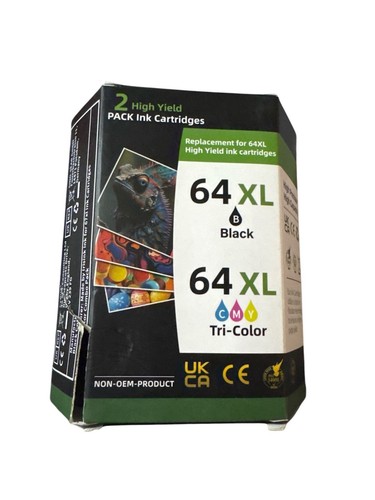2PK 64XL Black And Color Ink Cartridges For HP Envy 7155 7158 7855 7858 Printer – High Capacity 64 XL