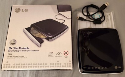 LG ~ 8X SLIM PORTABLE ~ EXTERNAL SUPER MULTI DVD REWRITER ~ GP08