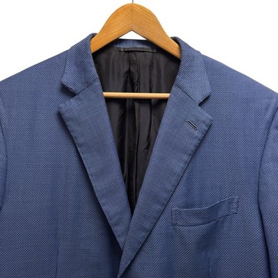 Brioni Mens 56R Blue/Black 2-Button Virgin Wool Ravello Sport Coat Blazer Jacket