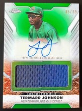 2025 Topps Pro Debut Termarr Johnson Jumbo Auto Relic Chrome Green Refractor /99