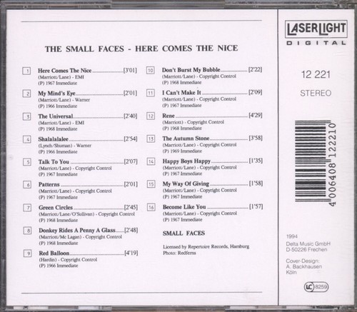 Small Faces Here Comes the Nice CD Europe Laserlight Digital 1994 12221 - Bild 2 von 3