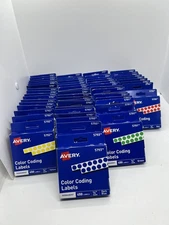 -Lot Of 59 - Avery Color Coding Permanent Labels Red/Green/Blue/Yellow