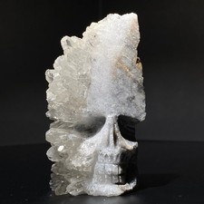 Natural white crystal cluster mineral specimen hand-carved skull Decoration