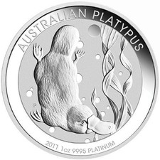 2017 1 oz Australian Platinum Platypus Coin (BU) 2155.40 per troy oz