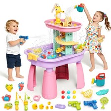 Water Table for Kids Ages 3-8,STEM 28PCS Rain Shower Sand  Water Play Set