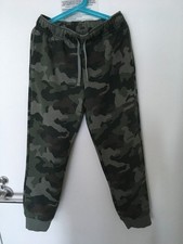 Cat  Jack Boys Fleece Sweatpants Size L 10  12 Sage Green Camo Reinforced Knee