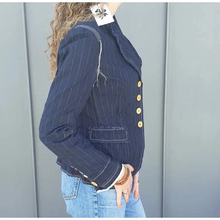 Rare Archive MARITHÉ & FRANÇOIS GIRBAUD Y2K Jacket Striped Japanese - Photo 3/4