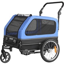 VEVOR Dog Bike Trailer, Supports up to 88 lbs, 2-in-1 Pet Stroller Cart Bicycle