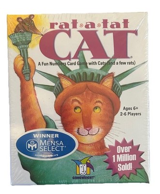 Rat a Tat Cat Card Game Gamewright 1996 Numbers Mensa Select Sealed