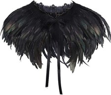 Feather shawl cape for costume and dress-up.