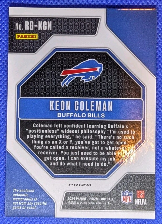 Coleman - nico 2024 Panini Contenders - Rookie Stallions Keon Coleman #19