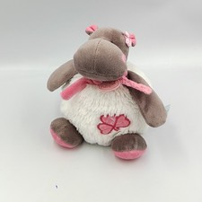 Doudou musical Hippopotame marron blanc rose Zoé BABY NAT - 33973